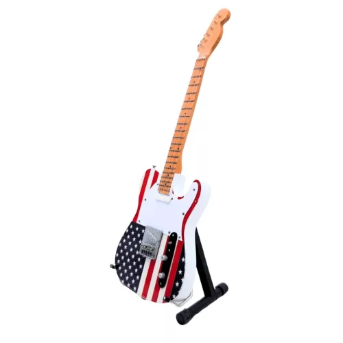 Miniatură chitara Indomini MGT-2639, in the style of Bruce Springsteen, lemn de mahon, înălțime 27,5 cm, lățime 9 cm