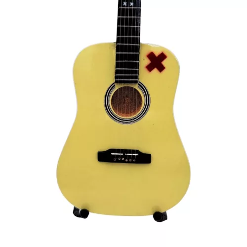 Miniatură chitara Indomini MGT-7894, Ed Sheeran 27,5 cm, lemn de mahon, înălțime 27,5 cm, lățime 9 cm