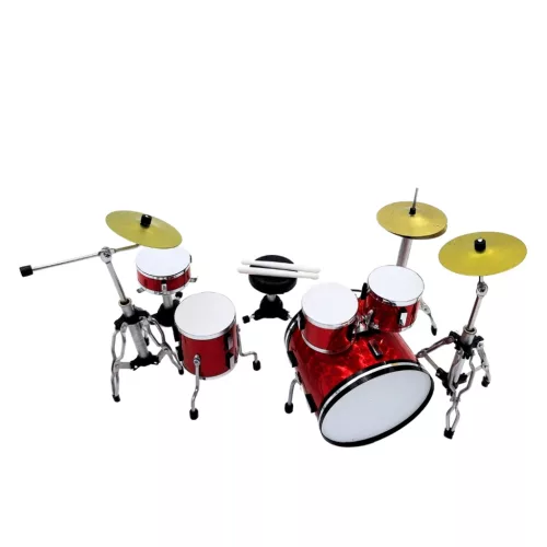 Mini tobe decorative Indomini BMD-012, plastic si metal, 10 cm, rosu/alb/negru