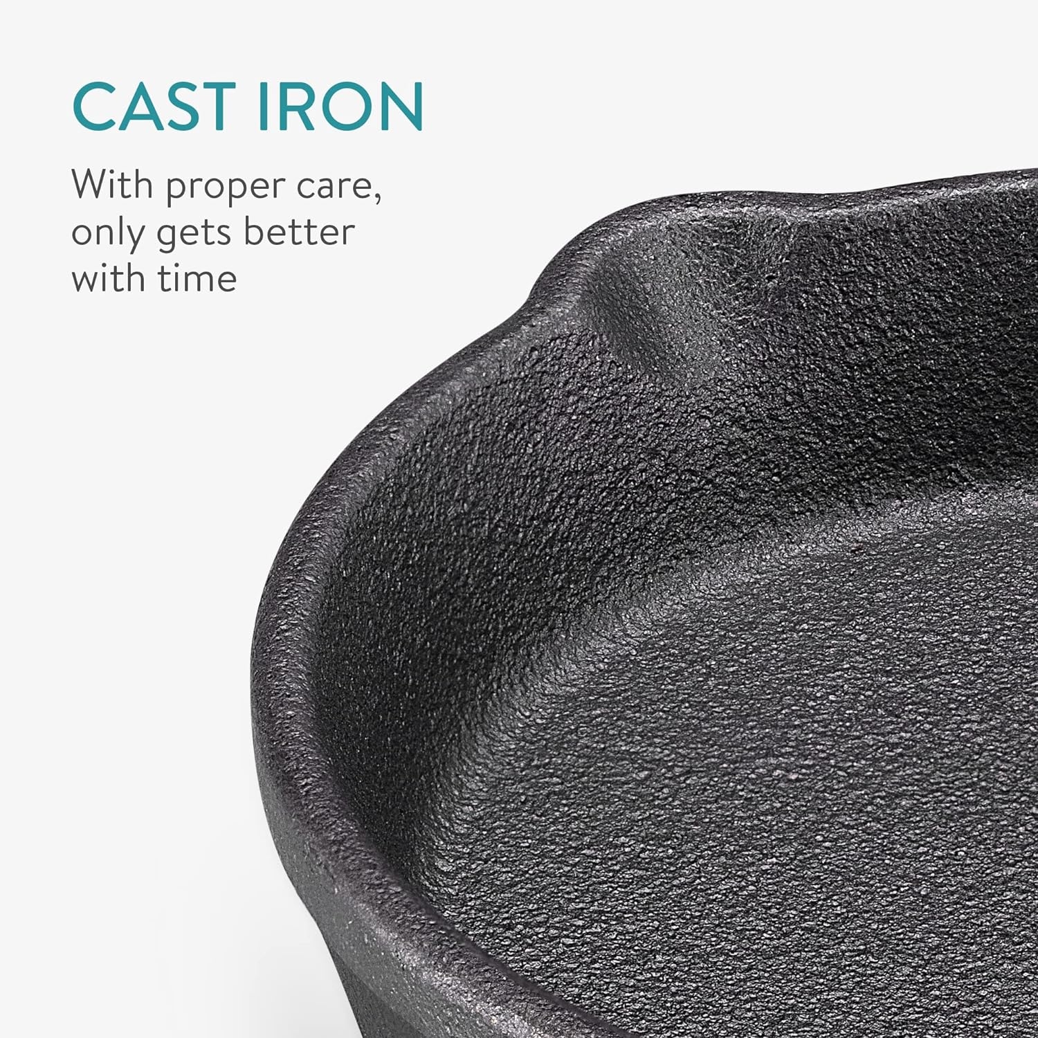 Set 2 tigai mici din fonta Navaris cu baza din lemn, 10.2 cm, 4