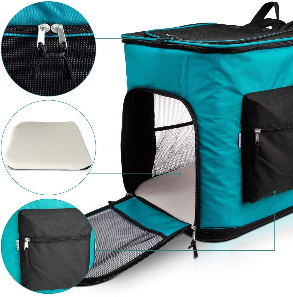 Rucsac transport animale Navaris, 41x34.5x43 cm, pentru caini/pisici pana la 12 kg, gri, 47550.37