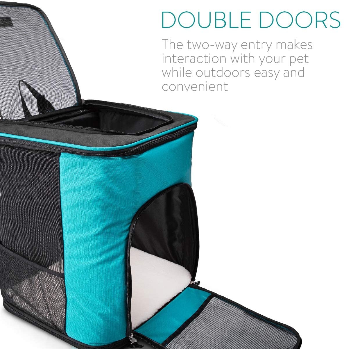 Rucsac transport animale Navaris, 41x34.5x43 cm, pentru caini/pisici pana la 12 kg, gri, 47550.37