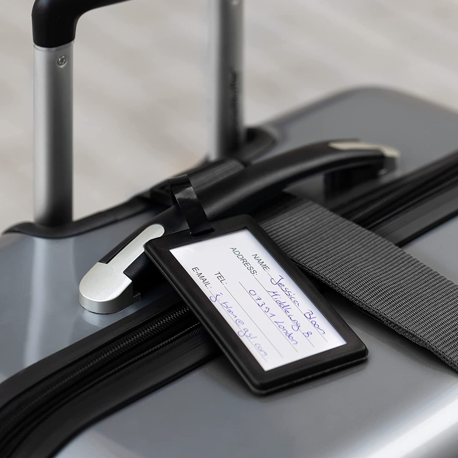 Ζώνη αποσκευών με κλείδωμα TSA και ετικέτα ID Navaris, ρυθμιζόμενο μήκος 400x5 cm, μαύρο, 51357.01